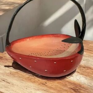 Vintage Handmade Large Strawberry Basket Molded Pulp Cardboard